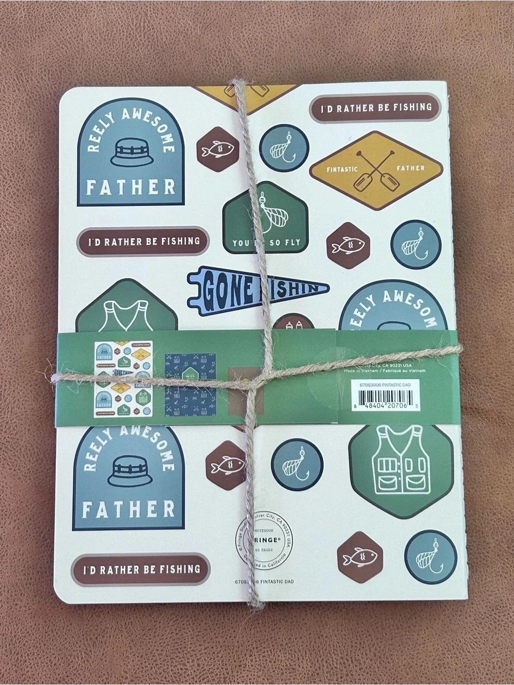 Dad Gift Set Fishing Stationary NoteBook Journal Decor Fringe CBE Paperie